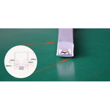 NEON LED FLEX IP68 24 Volt 16 x16 mm biały 6000K
